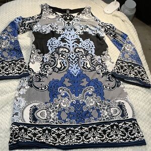 INC International Concepts Cold-Shoulder Long Sleeve Dress Sz M. 0804